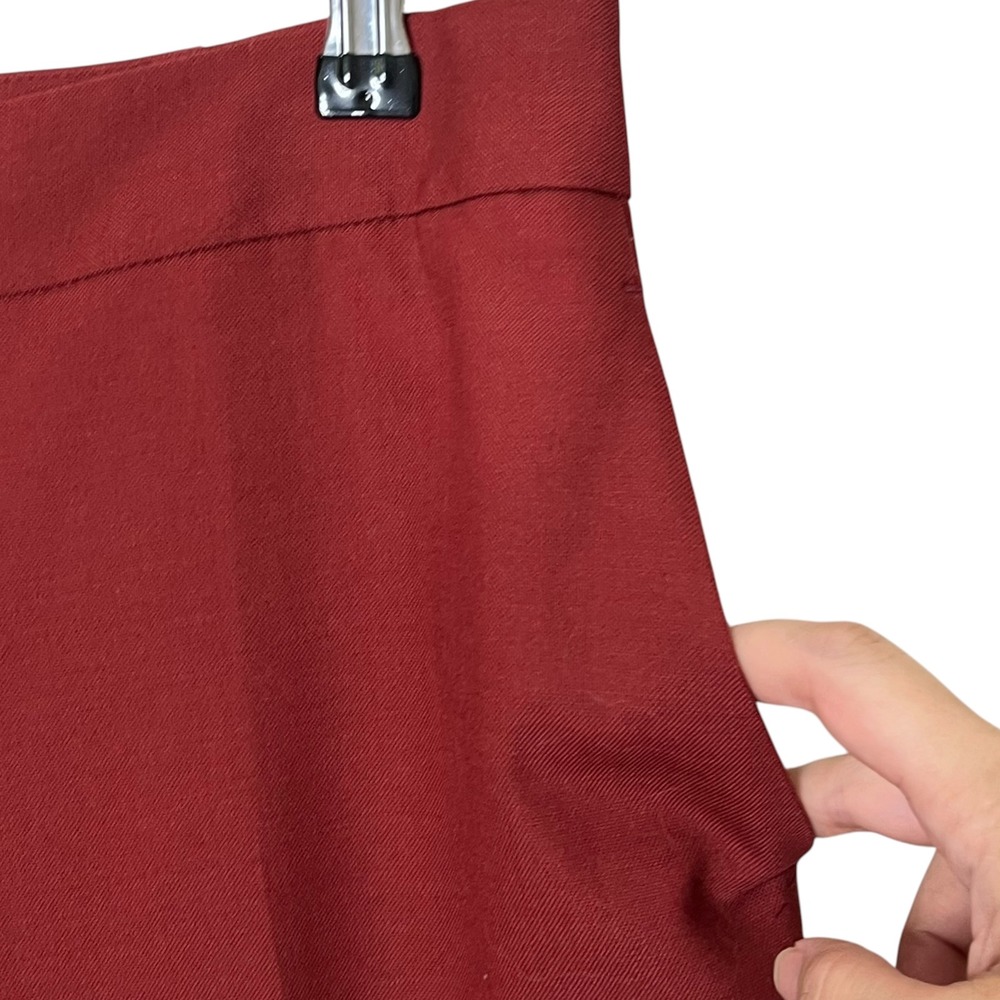 Reiss Eleanor Trousers Women's Size 6 Red Wool Blend Tapered Office Pants Career - Picture 6 of 12